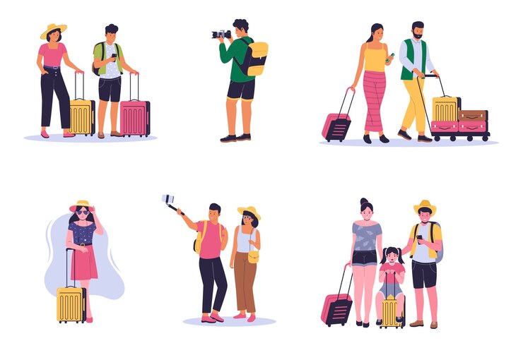 Vector set van mensen reis collectie