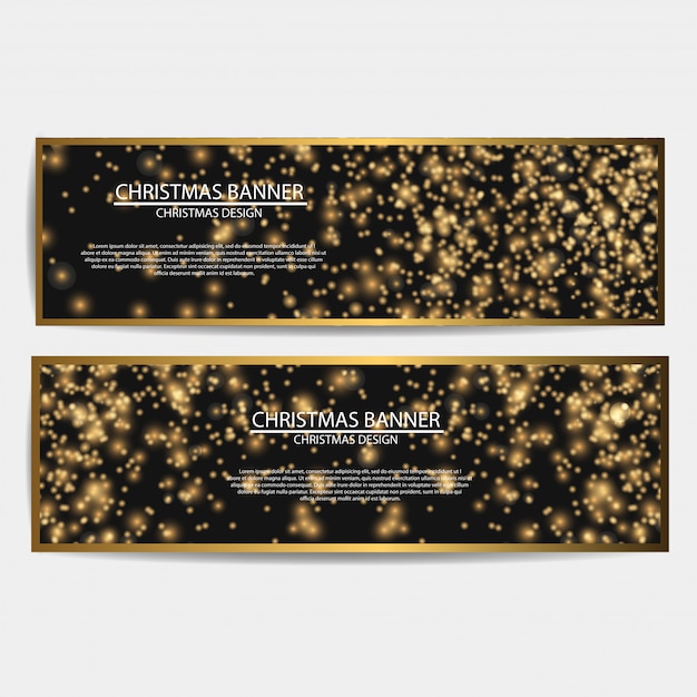 Set van merry christmas banner