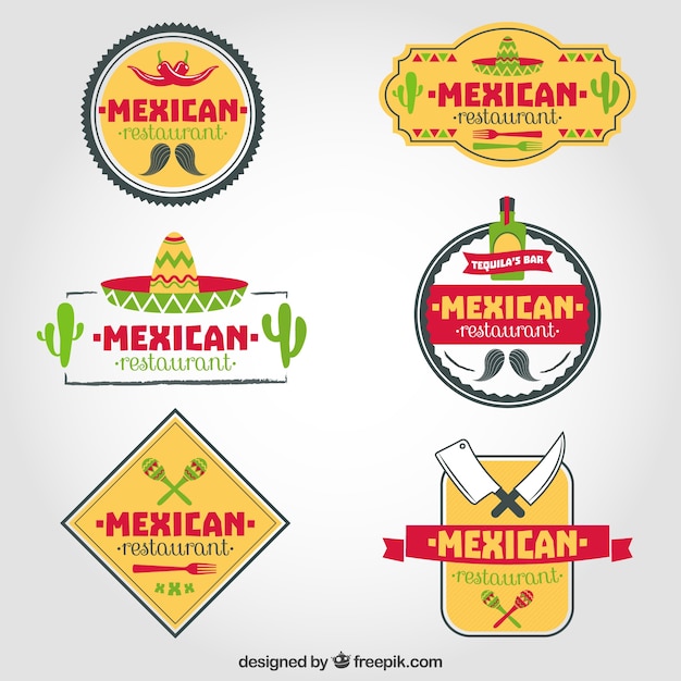 Set van Mexicaanse restaurant logos