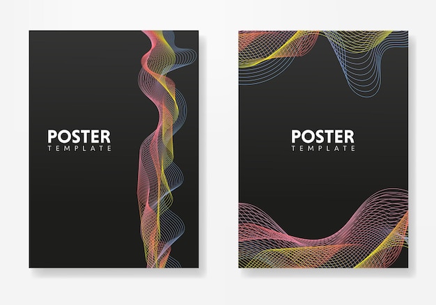 Set van minimale geometrisch ontwerp posters, vector sjabloon met lijnen elementen, moderne hipster stijl