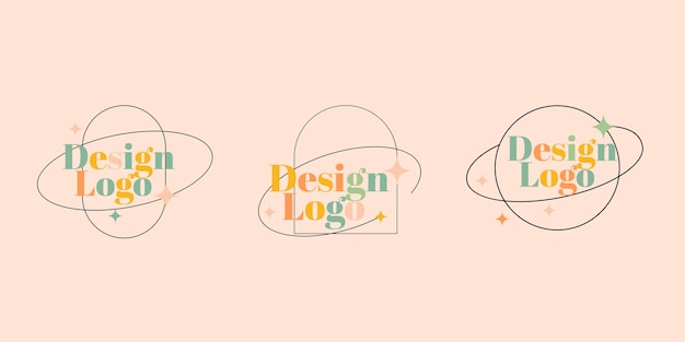 Vector set van minimale logo-sjablonen vector