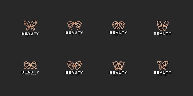 Set van minimalistisch luxe logo