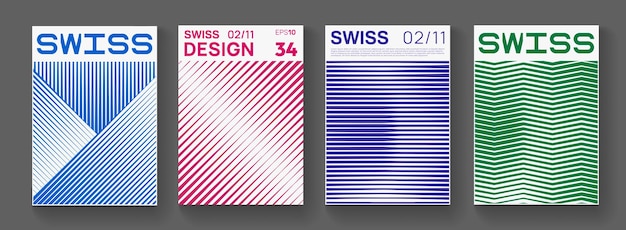 Set van minimalistische abstracte posters. Meta moderne covers. Zwitsers ontwerppatroon. Futuristische geometrische compositie. Bauhaus-kunstwerk.