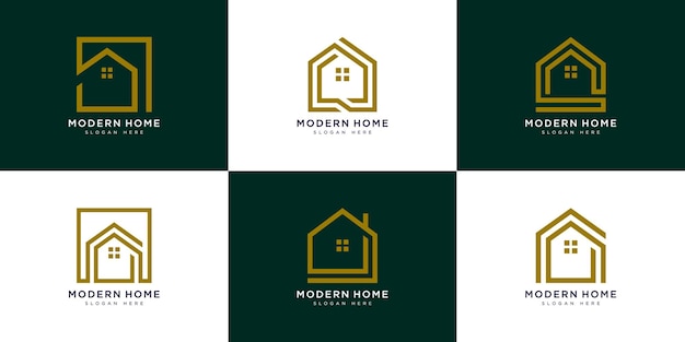 Set van modern huislogo-ontwerp