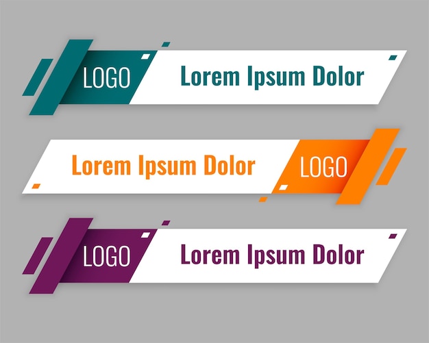 Vector set van modern onderste derde banner ontwerp