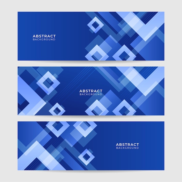 Set van moderne abstracte donker blauwe banner achtergrond vector illustratie sjabloon met patroon ontwerp voor technologie zakelijke bedrijfsinstelling partij feestelijke seminar en gesprekken