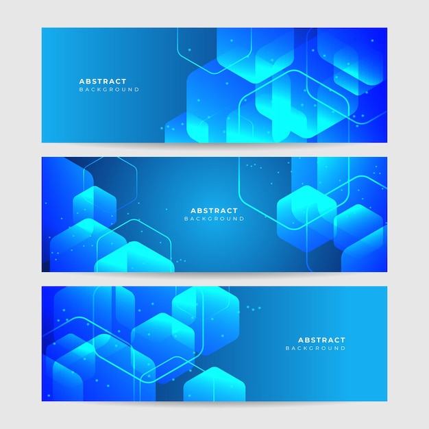 Set van moderne abstracte donker blauwe banner achtergrond vector illustratie sjabloon met patroon ontwerp voor technologie zakelijke bedrijfsinstelling partij feestelijke seminar en gesprekken