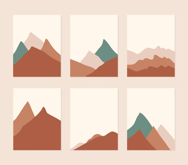 Vector set van moderne abstracte landschap