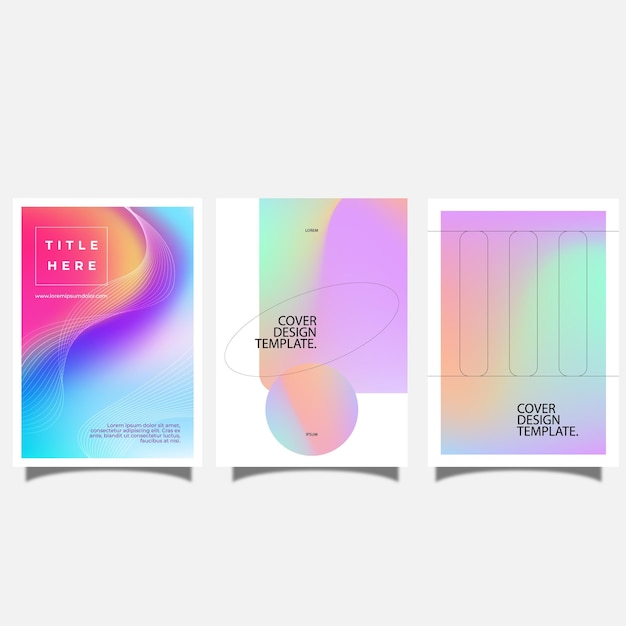 Set van moderne abstracte vervaagde gradiënt kleuren achtergrond vector sjabloon Ontwerp voor brochure blad