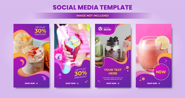 Set van moderne advertentiepostsjabloon trendy bewerkbare banner voor sociale media