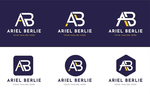 Set van moderne letter A en B monogram logo met geometrische vorm
