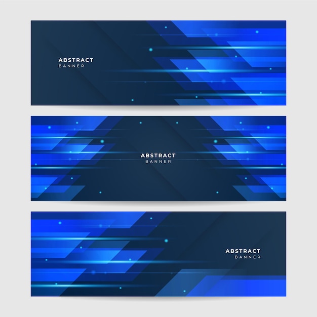 Set van moderne lichtblauwe abstracte banner ontwerp achtergrond