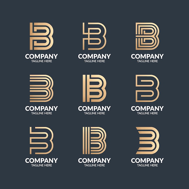 Set van moderne monogram letter b logo ontwerpsjabloon