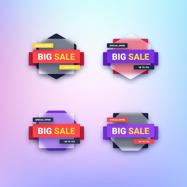 Set van moderne verkoopbanners