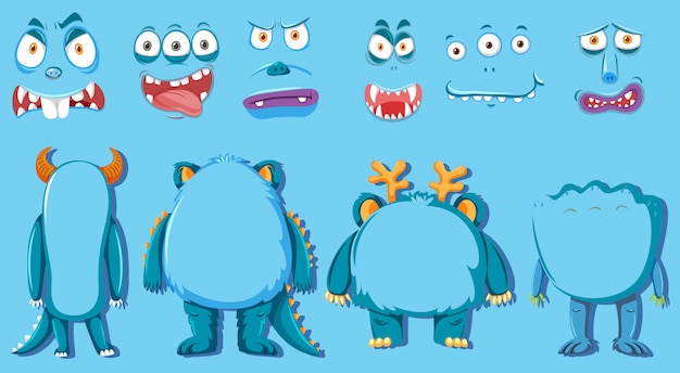 Vector set van monster lichaamsdeel