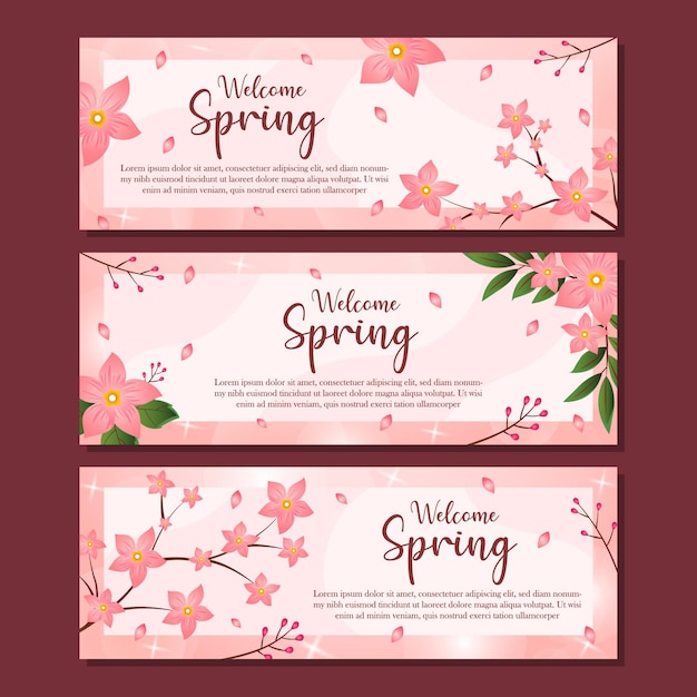 Set van mooie lente banner