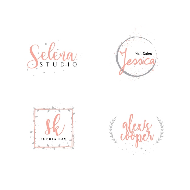 Set van mooie vrouwelijke logo-collectie