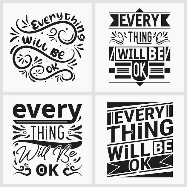 set van motiverende citaten belettering t-shirtontwerp