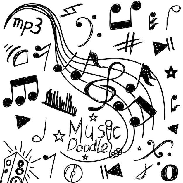 Vector set van muziek doodle vector