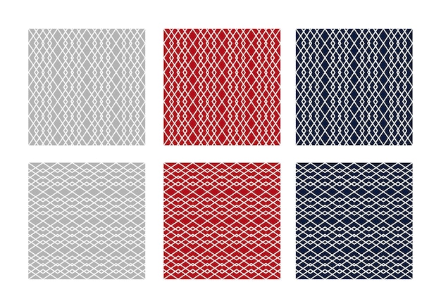 Set van naadloze geometrische patronen met golflijnen