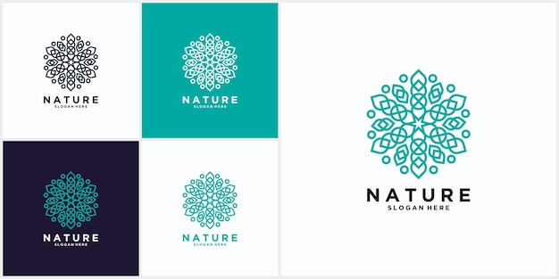 Set van natuur bloem logo ontwerp