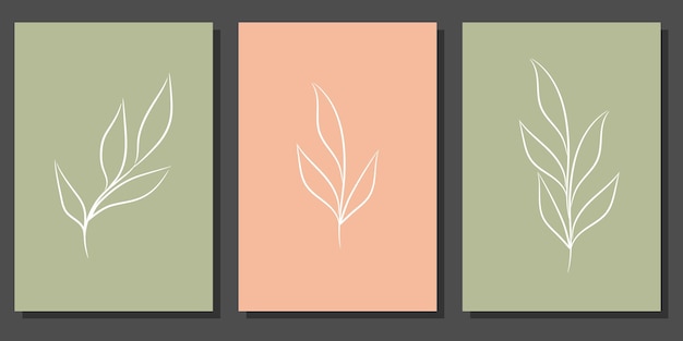 Vector set van natuurlijke posters met botanische elementen