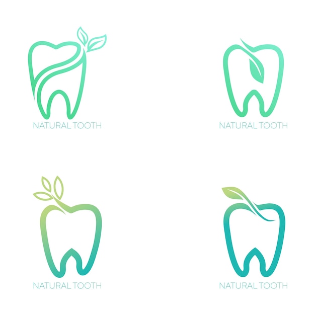 Vector set van natuurlijke tandarts logo sjabloon.