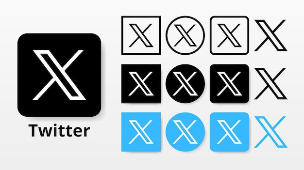 Set van nieuwe twitter-logo X Twitter-pictogrammenTwitter X-logo