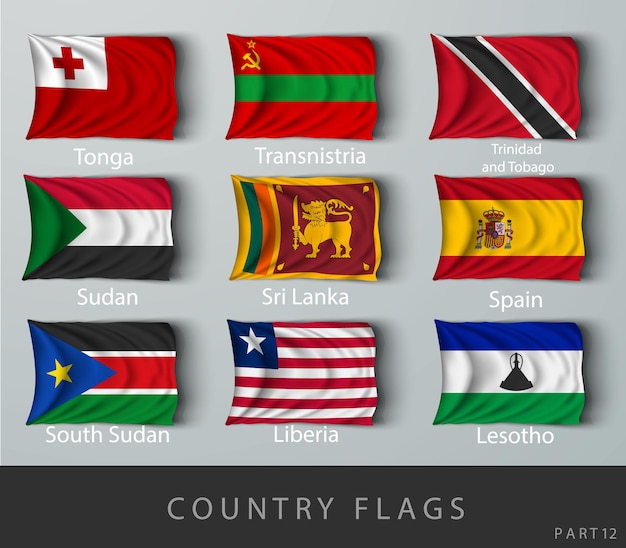 Set van nigeria vlaggen collectie geïsoleerd op wit.