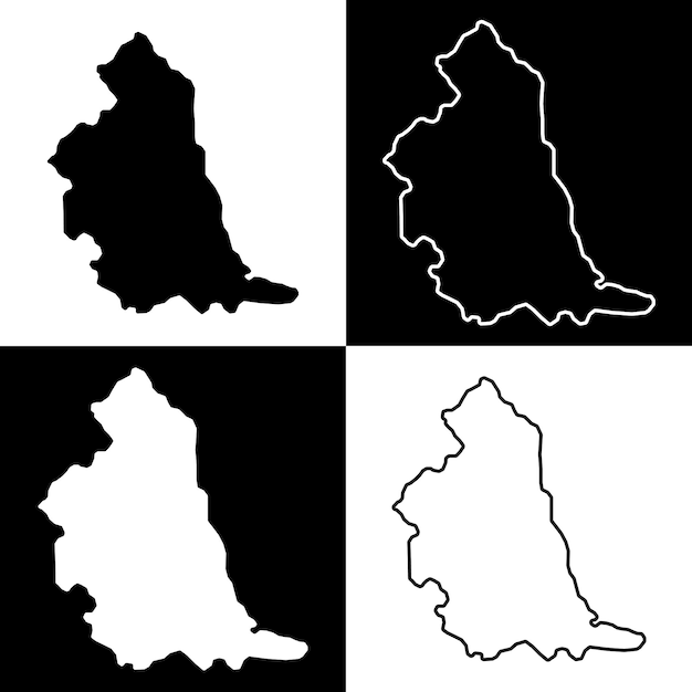 Set van Noordoost-Engeland UK regiokaart Vector illustratie