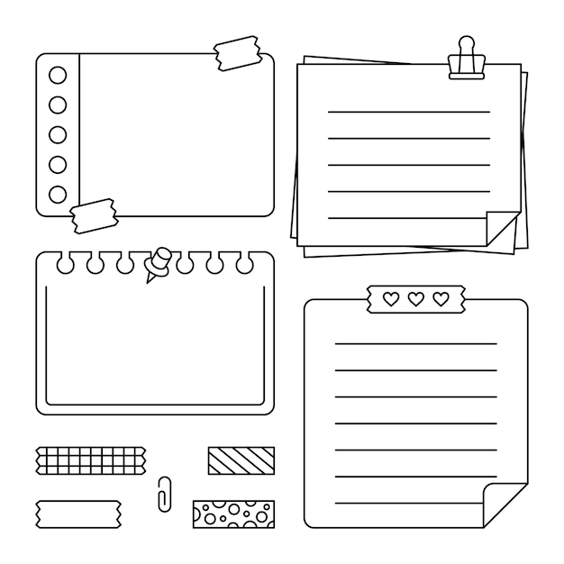 Set van notepapier vector