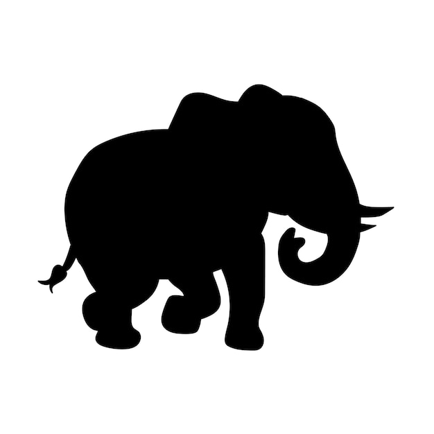 Set van olifant karakter silhouet