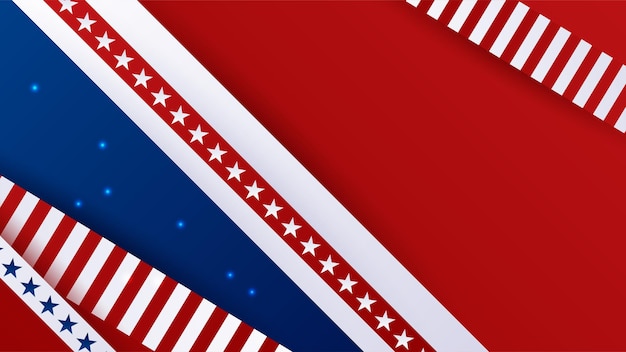 Set van onafhankelijkheidsdag met ander element amerikaanse rode en blauwe ontwerpachtergrond