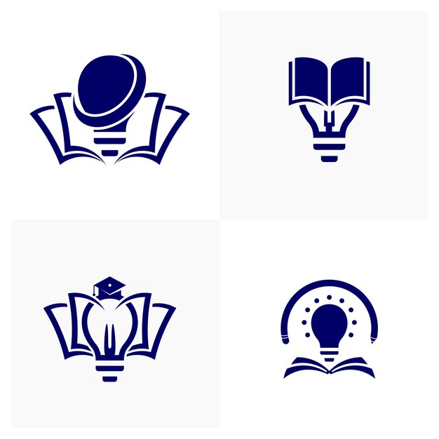 Set van onderwijs logo pictogram ontwerp vectorillustratie Concept ontwerp logo
