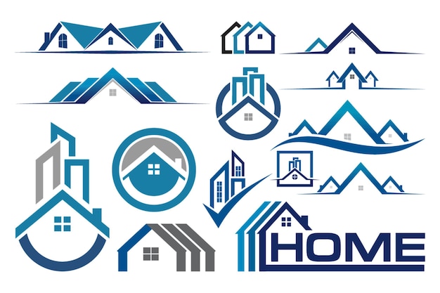 Set van onroerend goed logo, huis logo, huis logo sjabloon