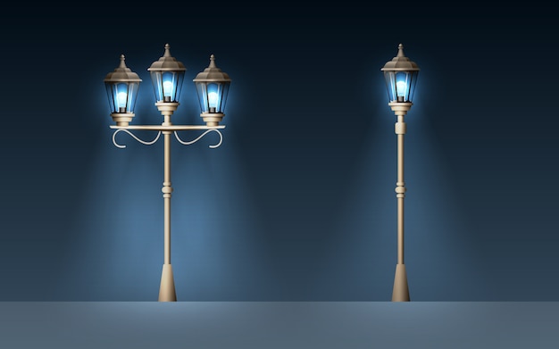 Set van oude straat licht.