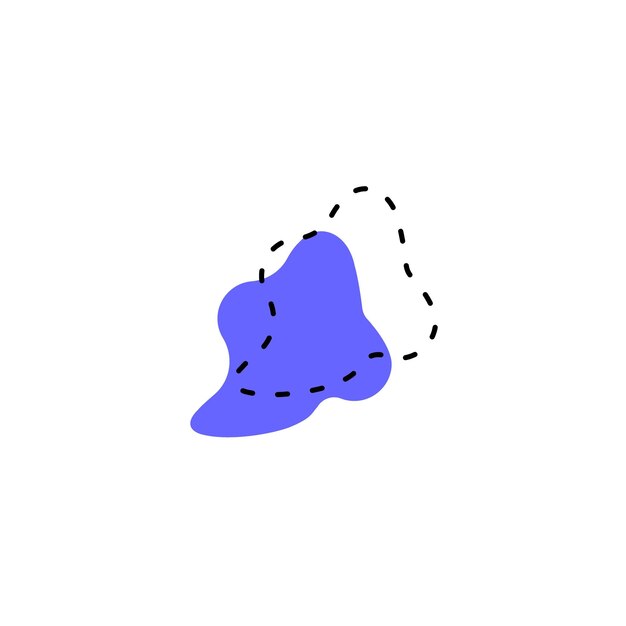 set van paarse met de hand getekende vlekken blauw
