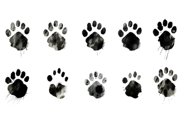 Vector set van paw print vector illustratie