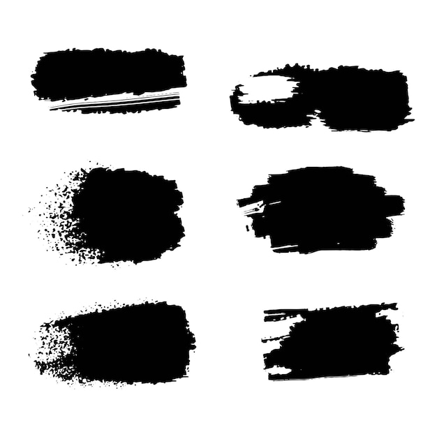 Set van penseelstreek penseel geschilderd voor ontwerpelementen grunge penseelstreken Abstract geschilderde achtergrond sjablonen geïsoleerd op een witte achtergrond vectorillustratie