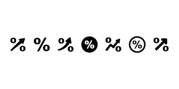 Vector set van percentage vector iconen procent pictogram korting of verkoop symbool