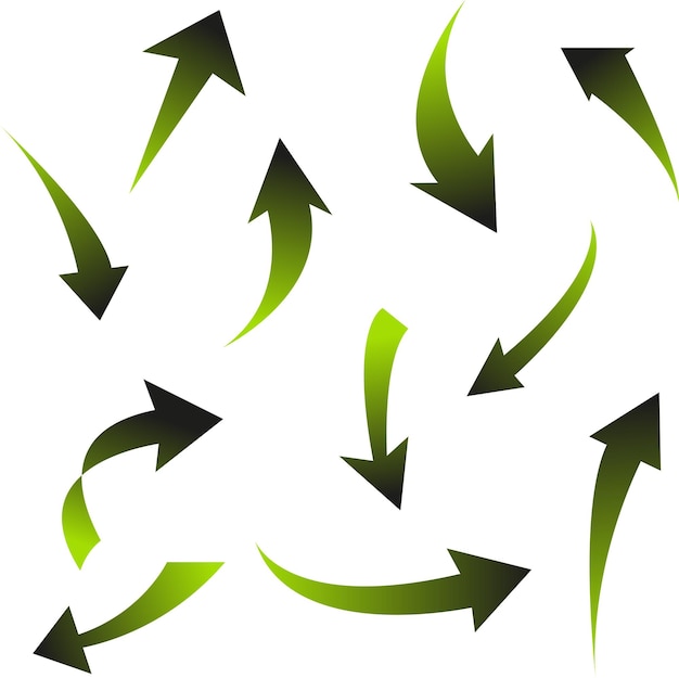 set van pijlen groene en zwarte vector