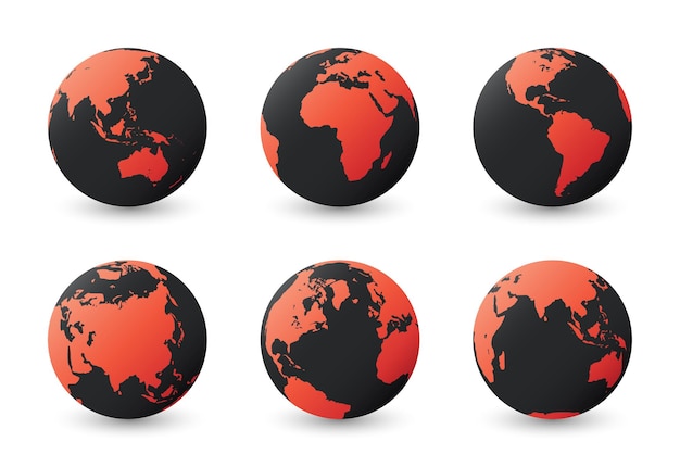 Set van planeet aarde Set van aarde globe