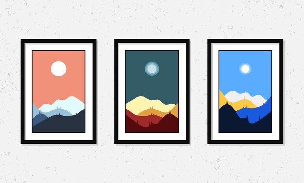 Set van platte ontwerp verschillende landschap illustratie
