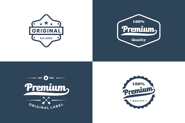 Vector set van premium kwaliteit label logo ontwerp vintage labelsjabloon