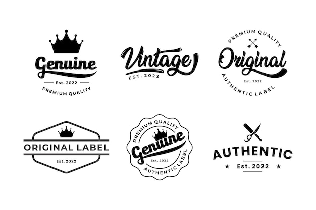 Set van premium kwaliteit label logo ontwerp vintage labelsjabloon