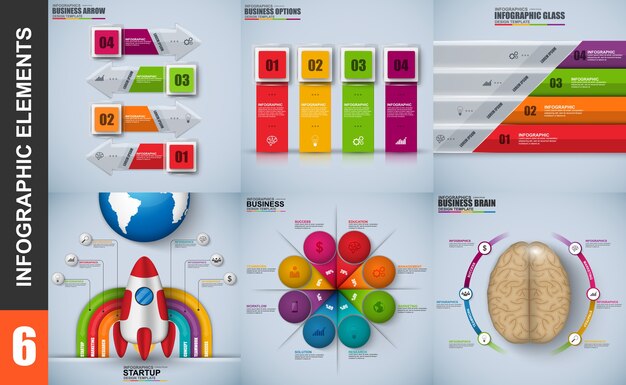 Set van presentatie zakelijke 3d infographics