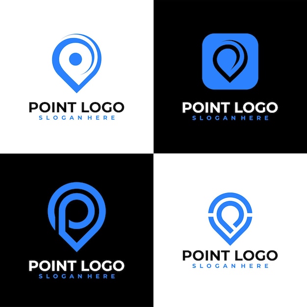 Vector set van punt logo pictogram vector ontwerpsjabloon