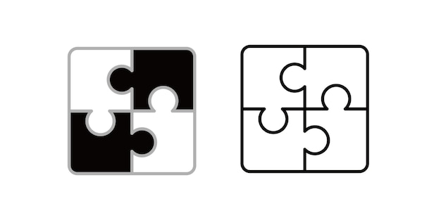 set van puzzel ontwerp zakelijk teamwerk teken en symbool