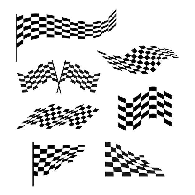 Set van racevlag logo-ontwerp
