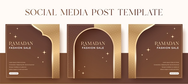 Set van ramadan fashion social media postontwerp